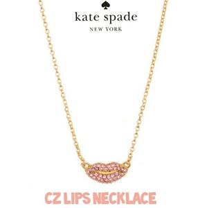 Kate Spade Cz Lips Pave Necklace 
